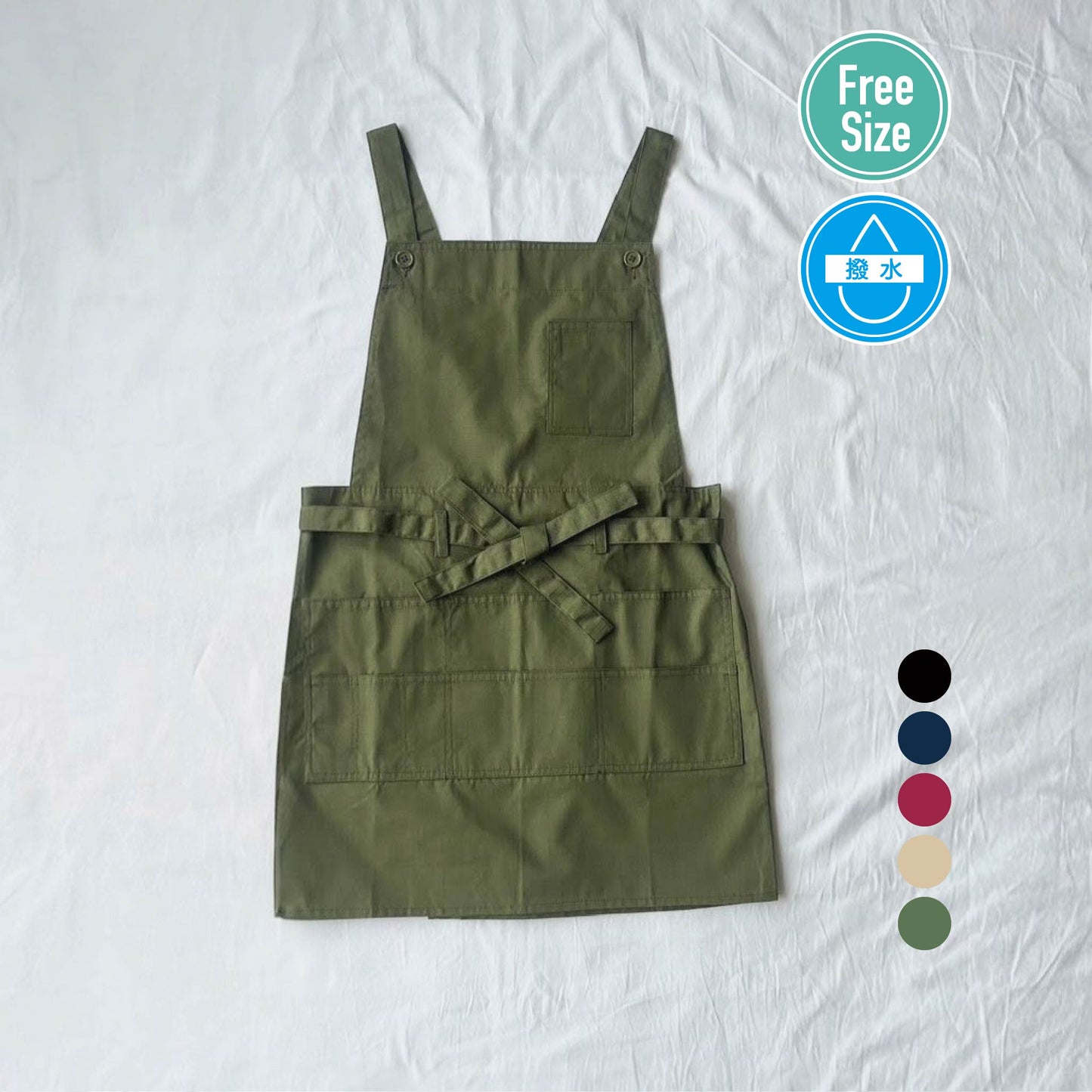 リップストップ前結びショート丈エプロン R2-4