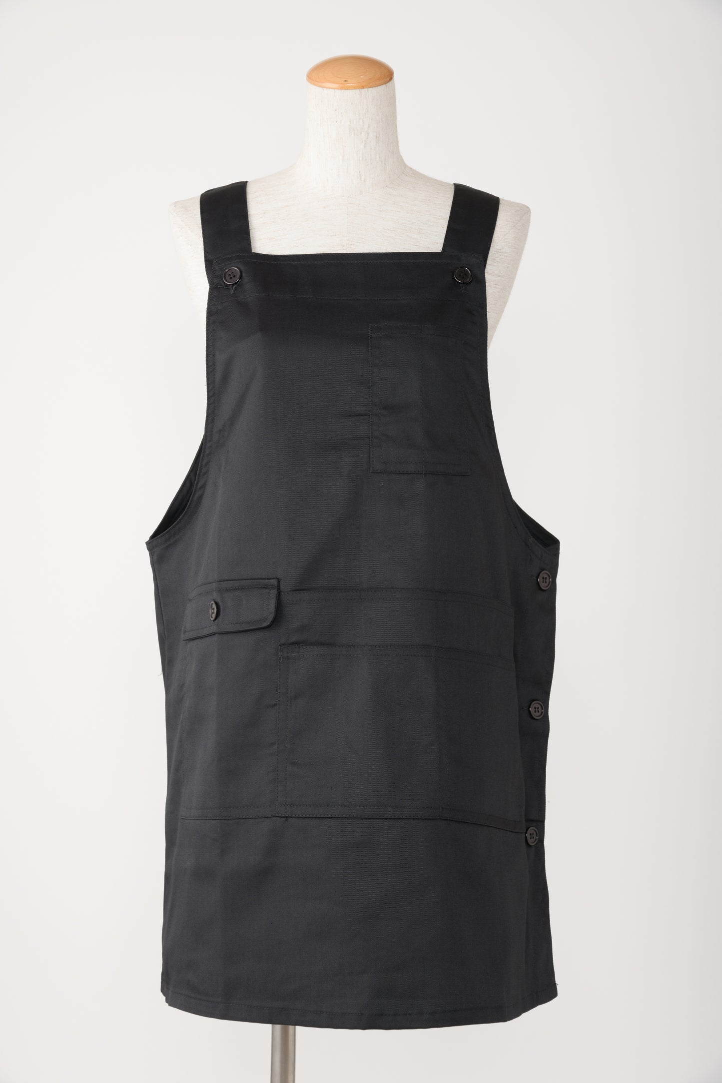 ツイル横ボタンエプロン T1-13