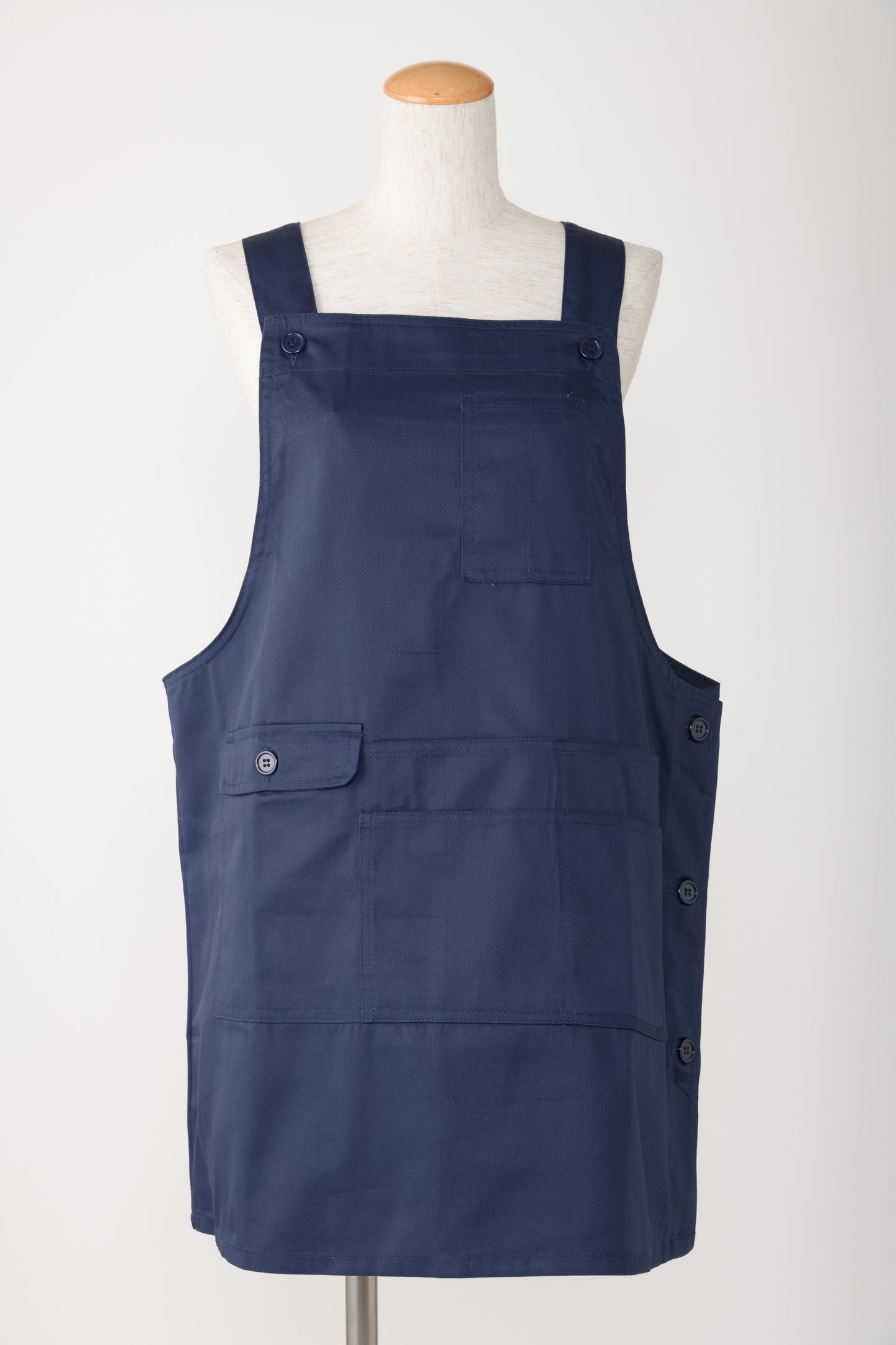 ツイル横ボタンエプロン T1-13
