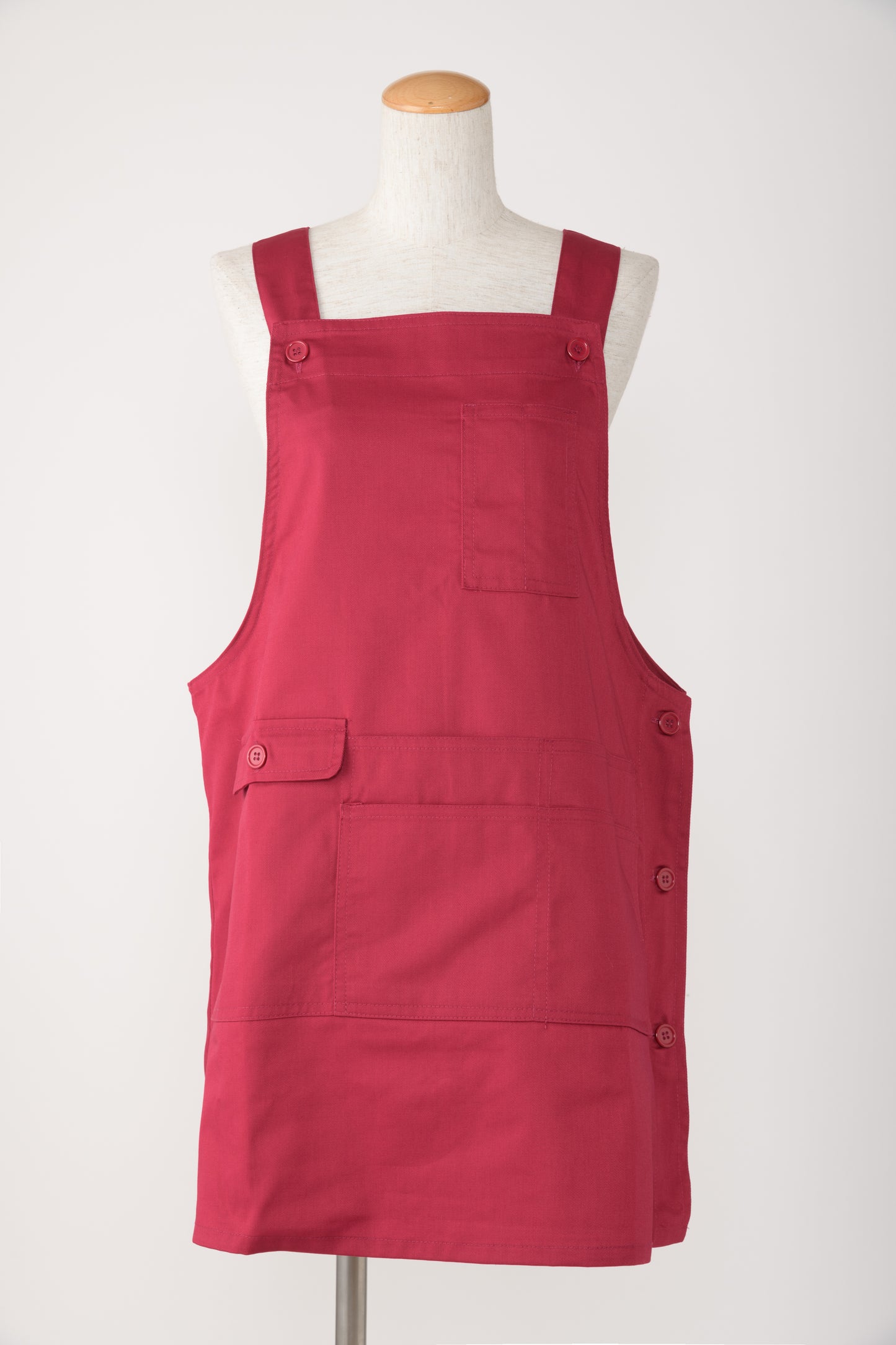 ツイル横ボタンエプロン T1-13