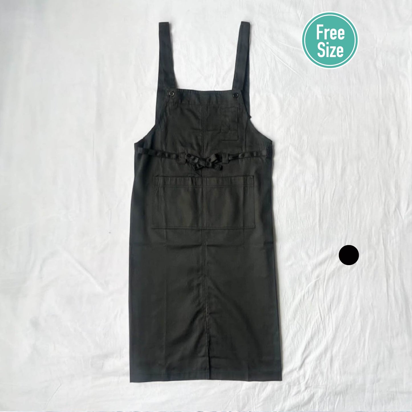 ツイル前結びロング丈エプロン T1-7