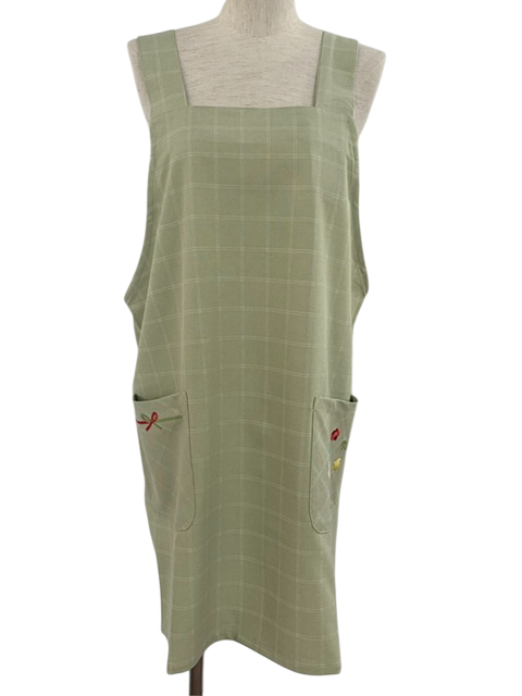 和モチーフ刺繡エプロン