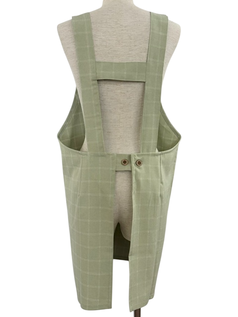 和モチーフ刺繡エプロン