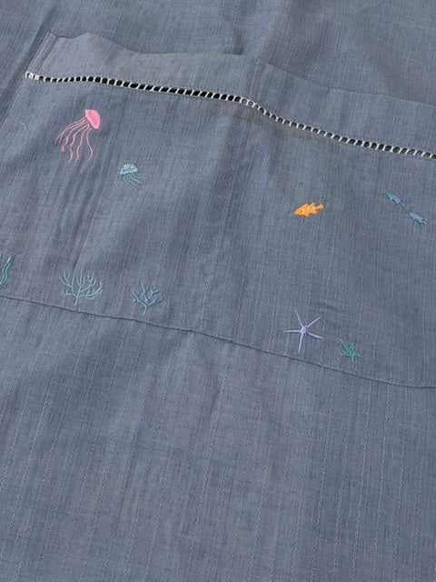 海のいきもの刺繡エプロン