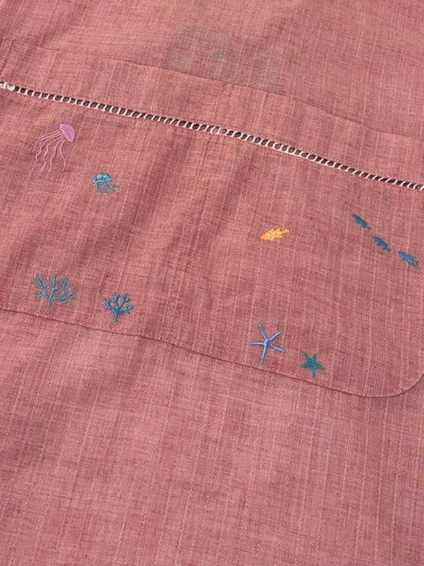 海のいきもの刺繡エプロン
