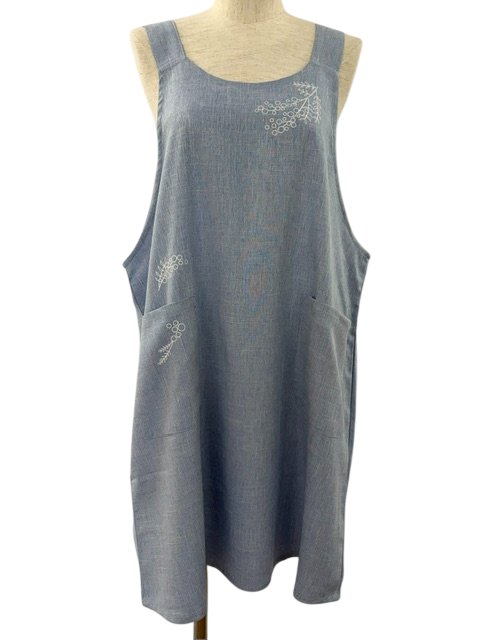 ミモザラバープリントH型エプロン