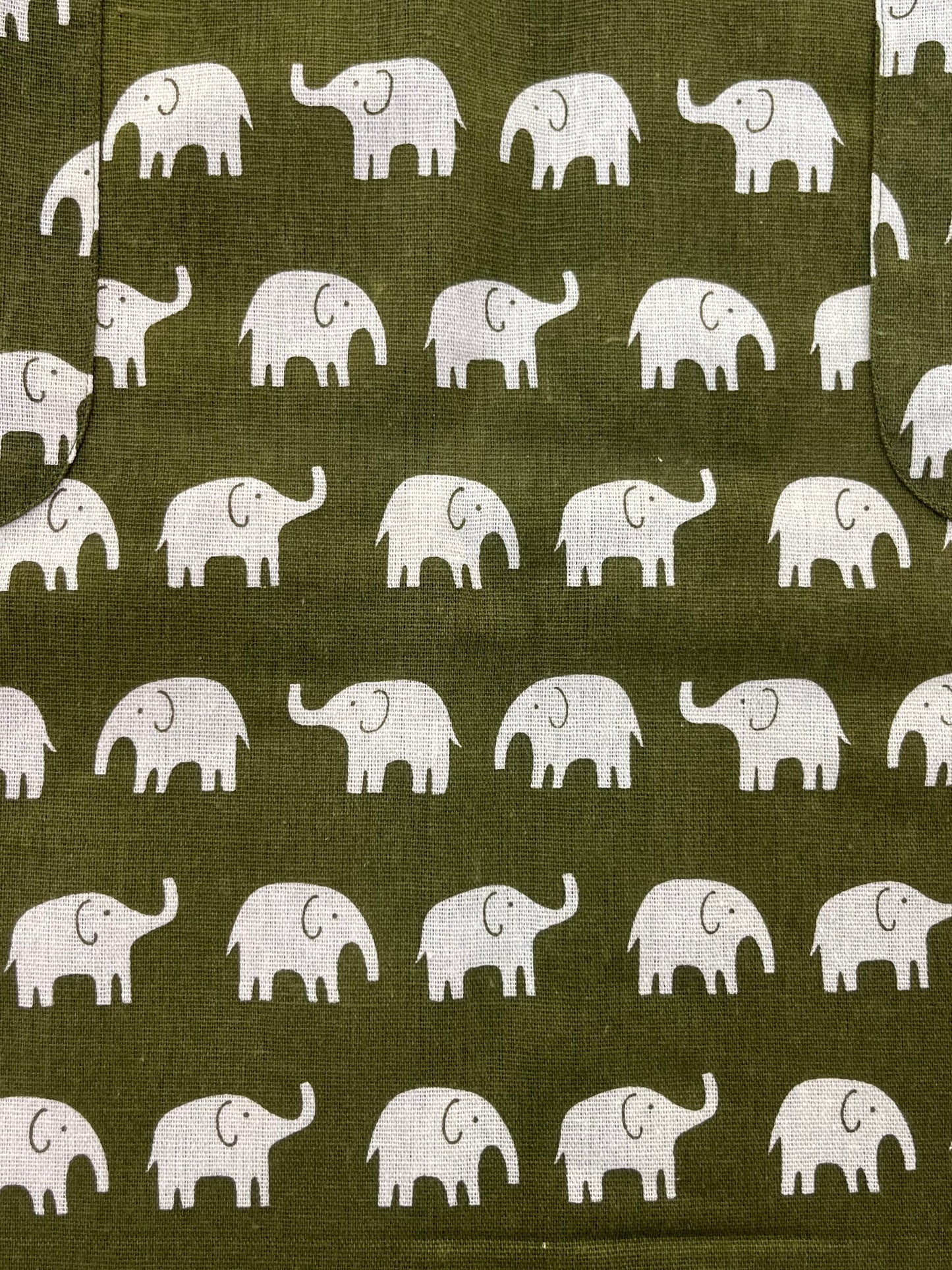 レーヨン麻ゾウプリントエプロン