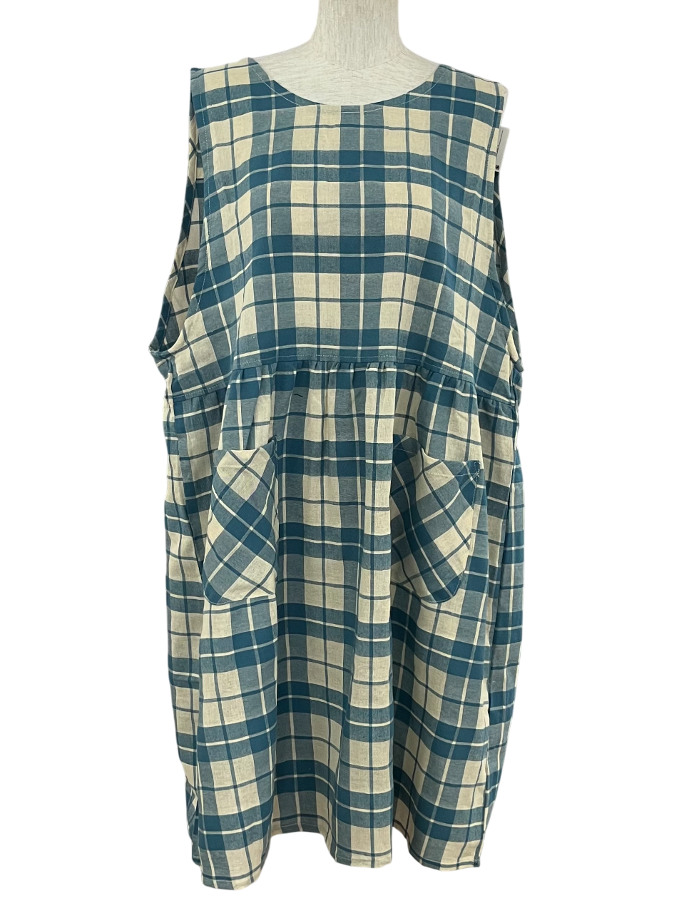 格子ロングエプロン