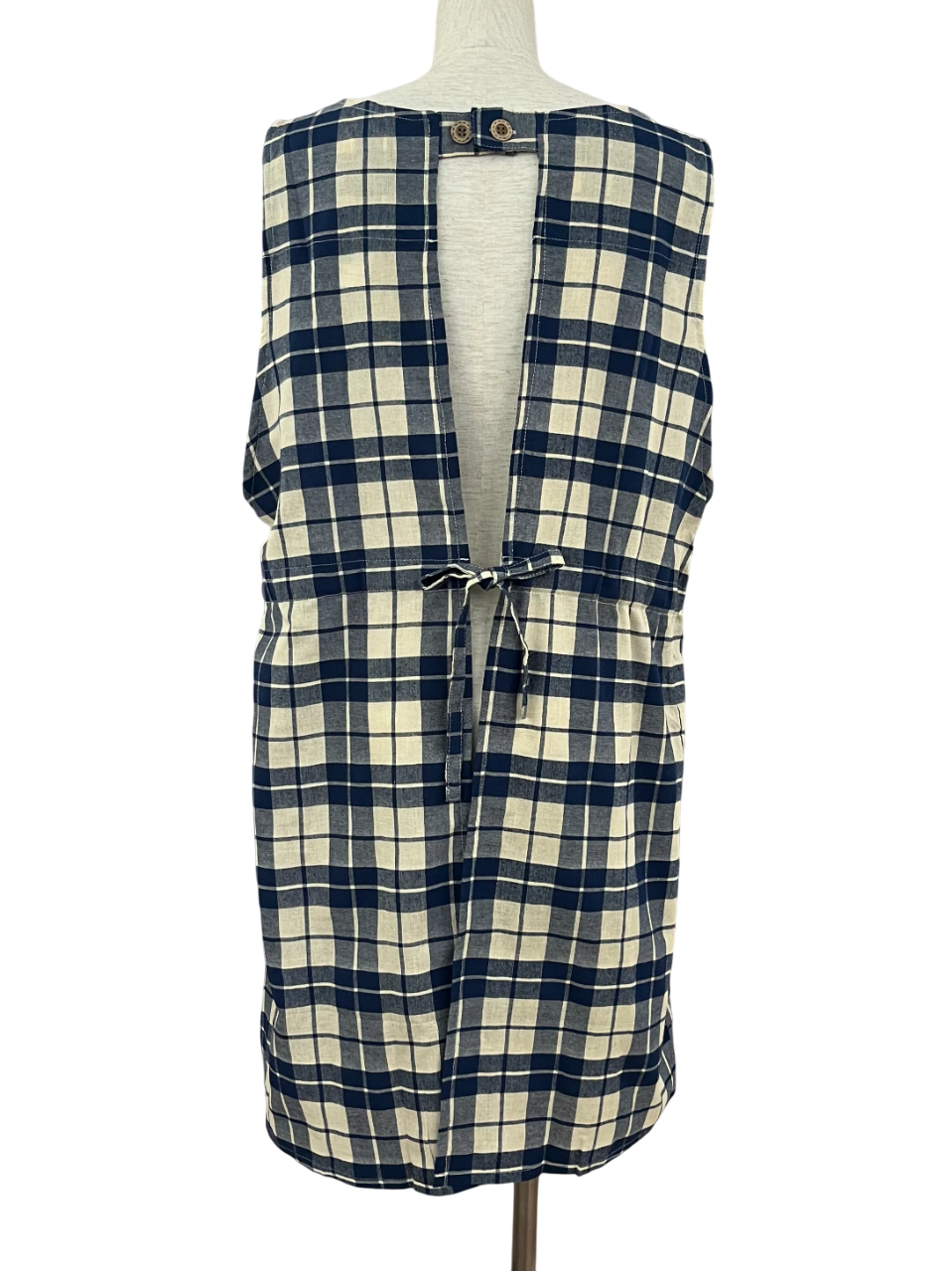 格子ロングエプロン