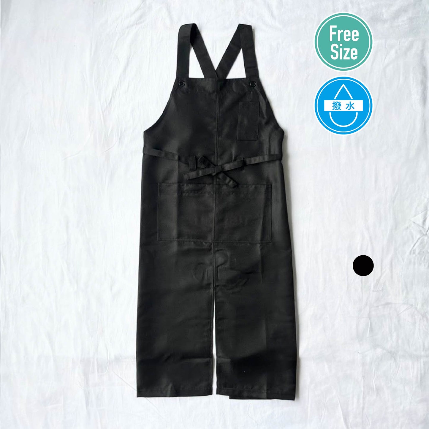 ポリエステル前結びロングエプロン P4-6