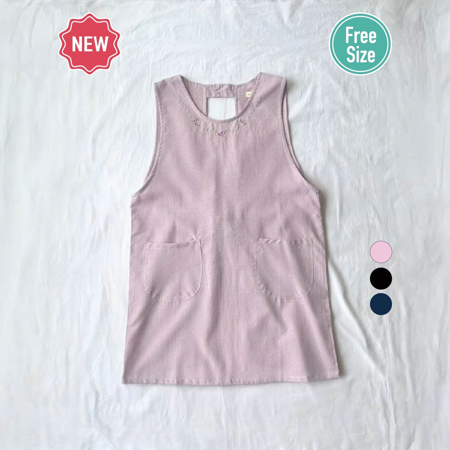 ネックレス刺繡エプロン